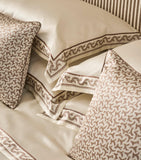 Gingerlily silk pillowcase with fern motif and Oxford border 50cm x 70cm, UK version
