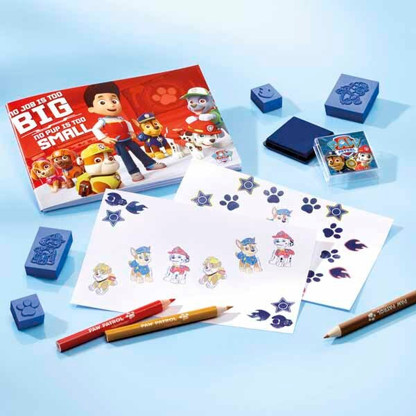 Totum Paw Patrol stamp set with notebook and pencils (British brand)