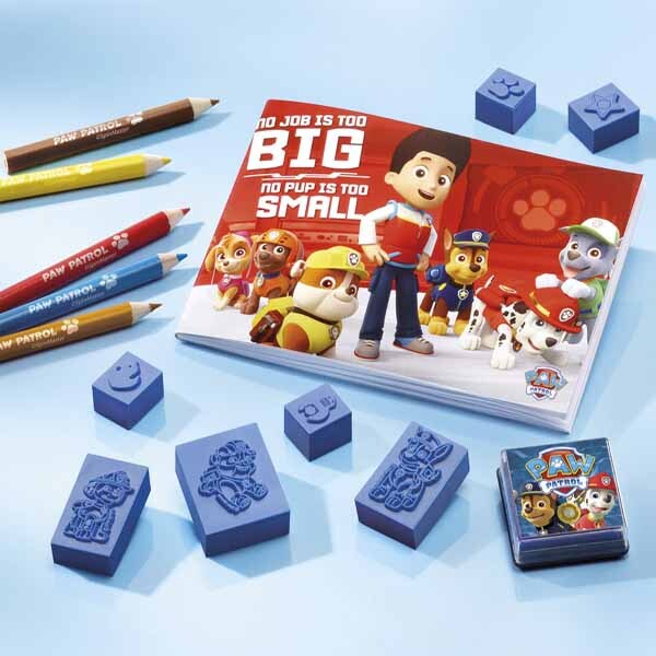 Totum Paw Patrol stamp set with notebook and pencils (British brand)