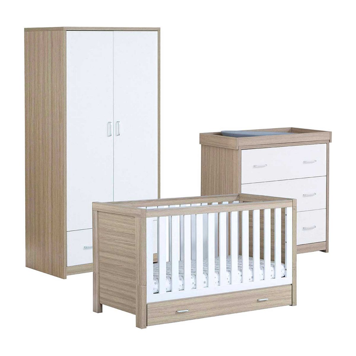 Babymore Luno 3 Pieces Room Set - Oak White GOODS Boots   