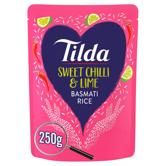 Tilda Microwave Rice Sweet Chilli Lime Basmati 250g Microwave rice Sainsburys   