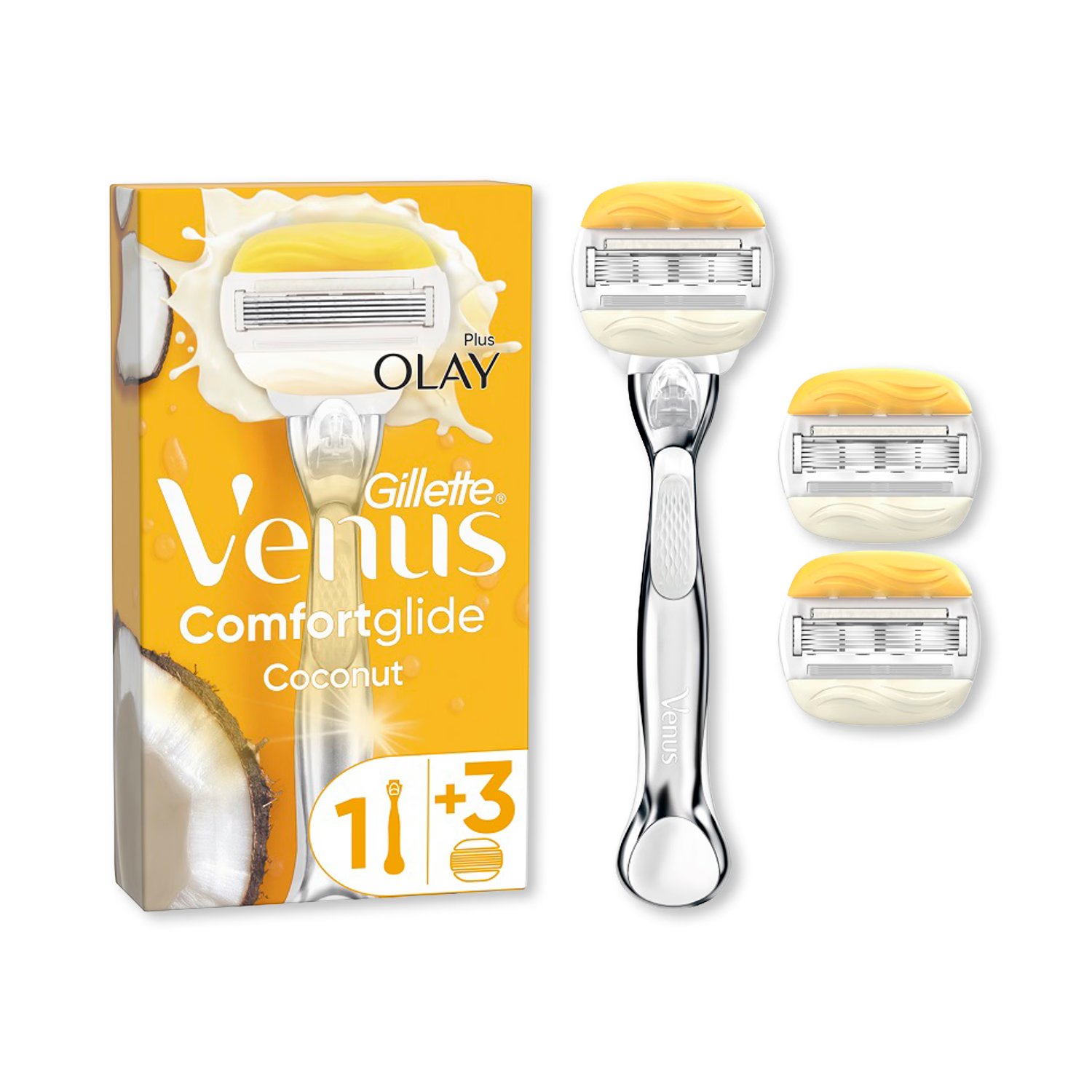 Gillette Venus Comfortglide women's razor with Olay 5 blades, UK version