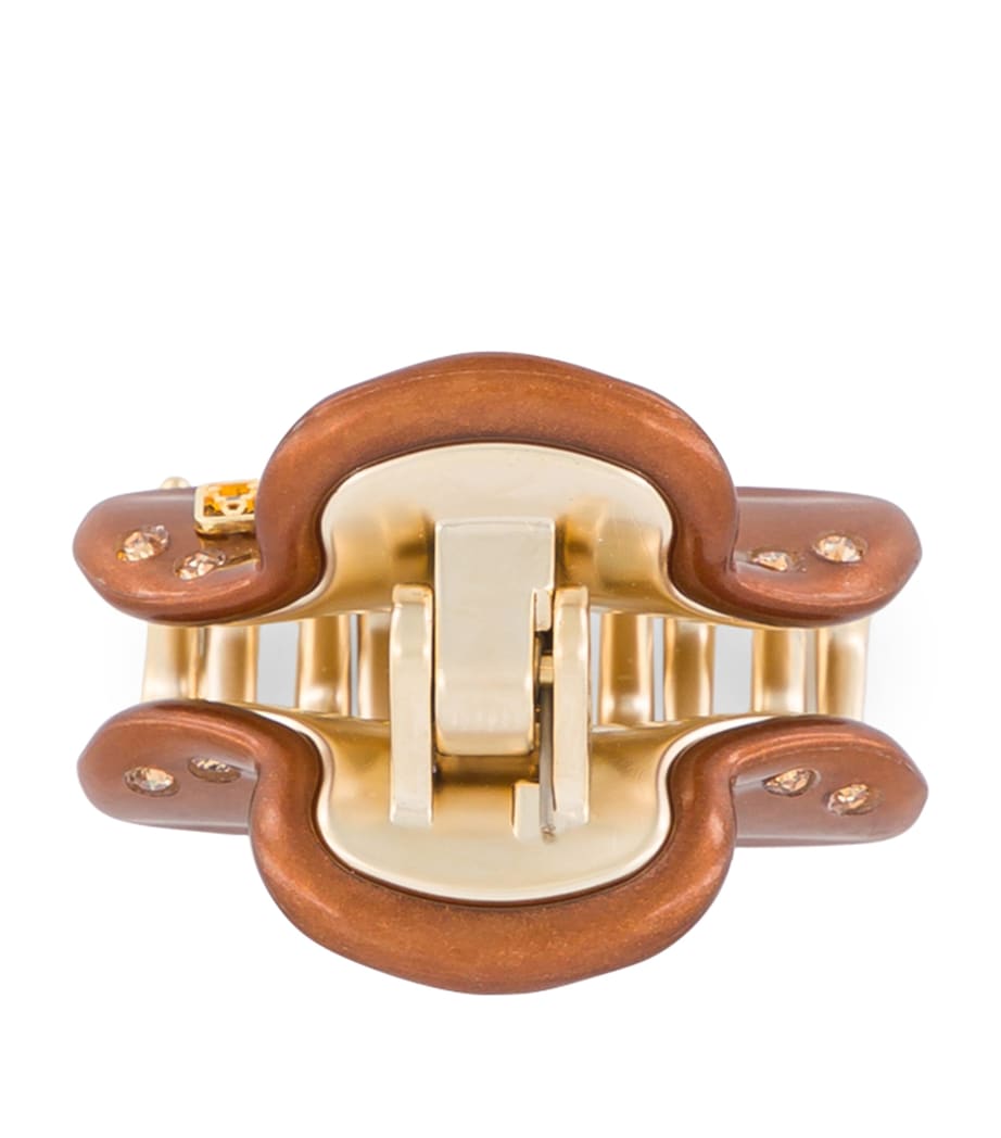 Alexandre de Paris gold-plated crystal-embellished claw hair clip, UK version