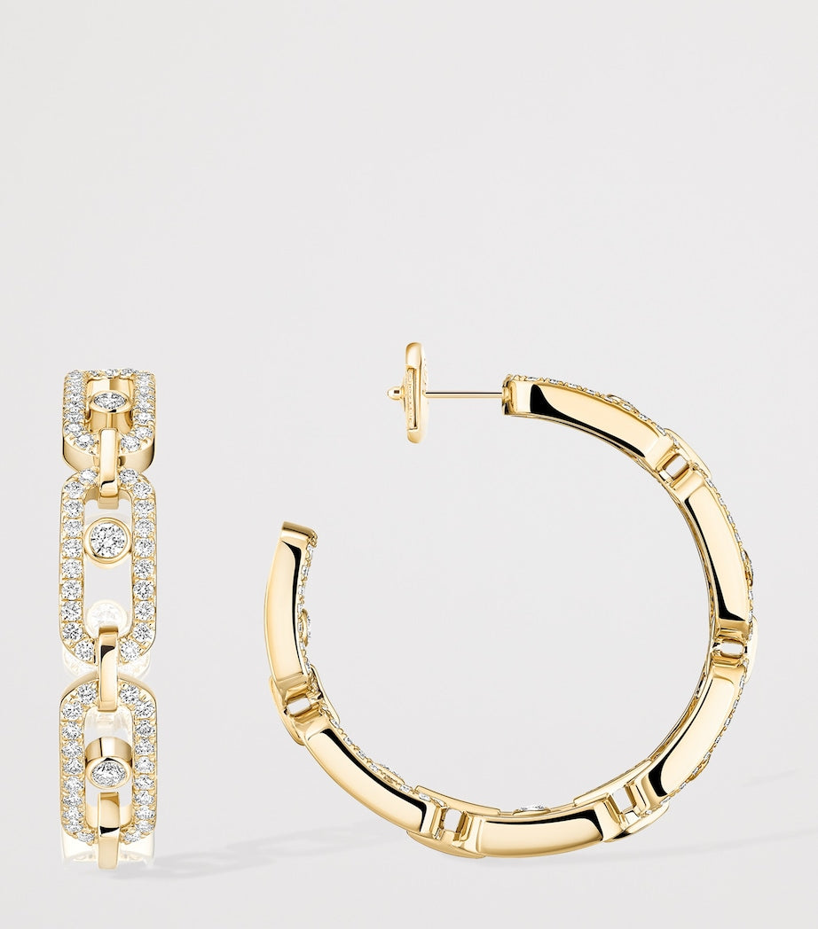 Messika Move Link hoop earrings yellow gold diamond 0.86ct - British product