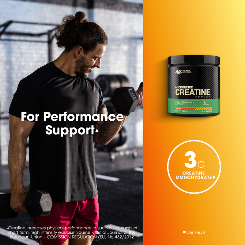 Optimum Nutrition creatine monohydrate orange 247.5g - British product