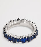 Suzanne Kalan white gold blue sapphire eternity ring 5mm, imported from the UK