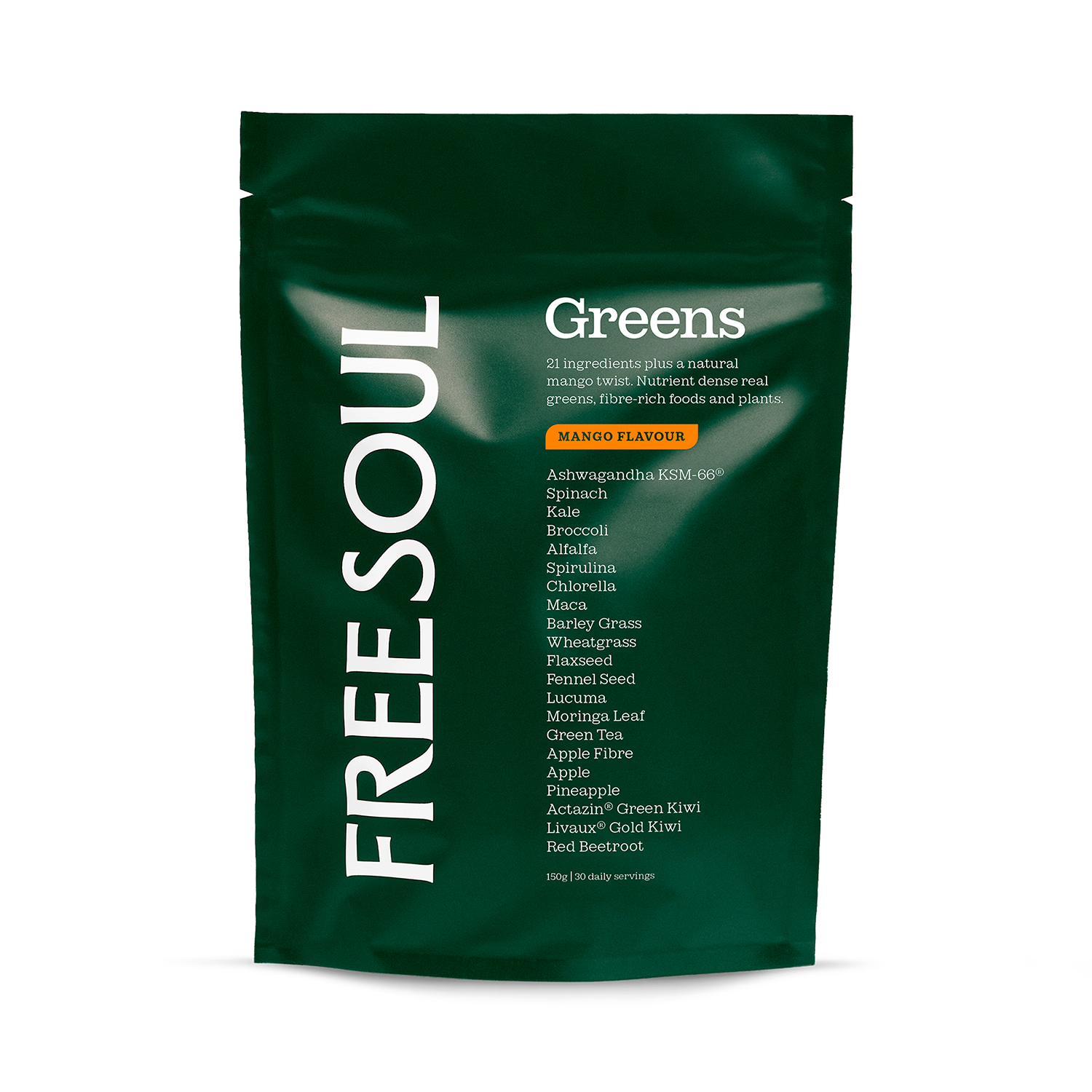 Free Soul Mango superfood greens powder 150g, UK version
