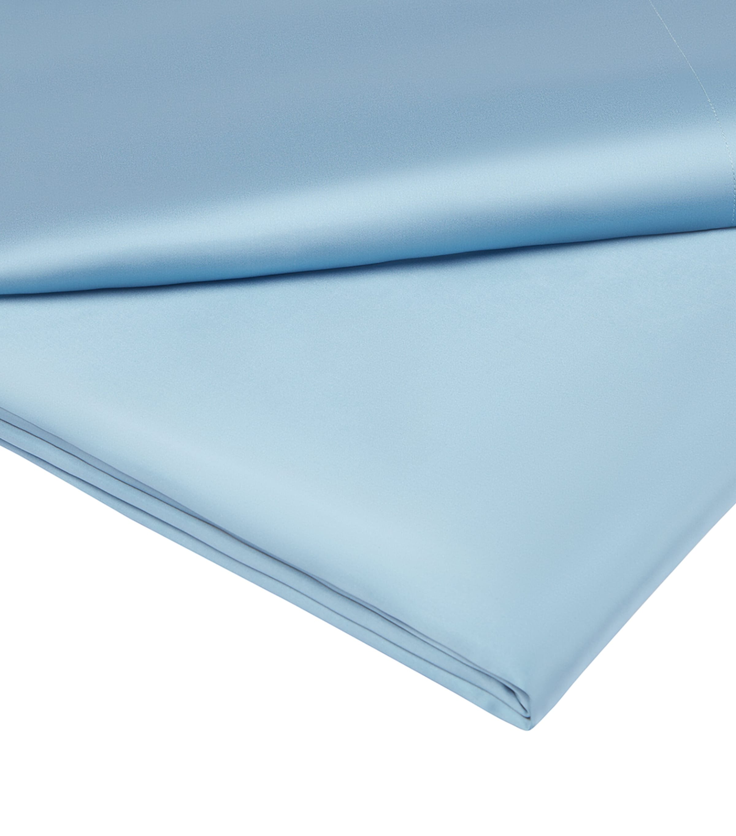 Gingerlily silk super king flat sheet Summerhill Blue 280cm x 310cm - British product