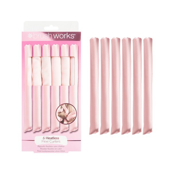Brushworks heatless flexi curlers pack of six satin covered - British product
