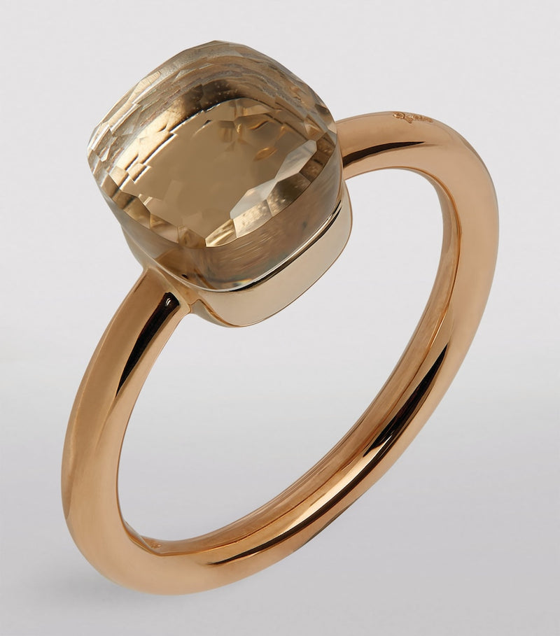 Pomellato Nudo Petit ring mixed gold white topaz, UK version