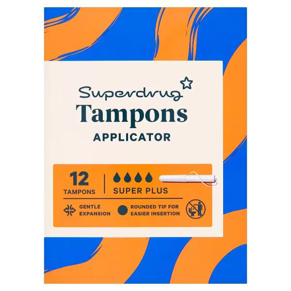 Superdrug Super Plus Applicator Tampon x12 (British brand)
