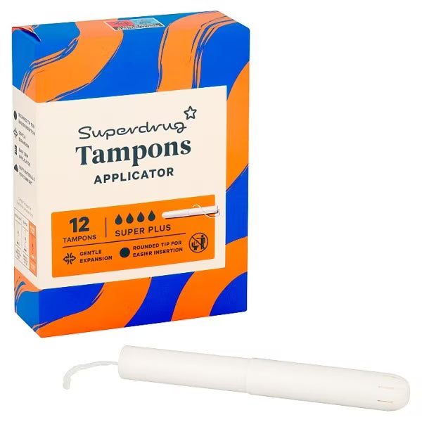 Superdrug Super Plus Applicator Tampon x12 (British brand)