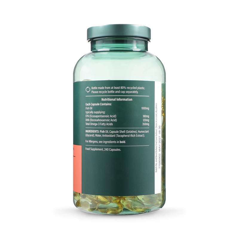 Holland Barrett Omega 3 Fish Oil 1000mg 240 Capsules, UK version