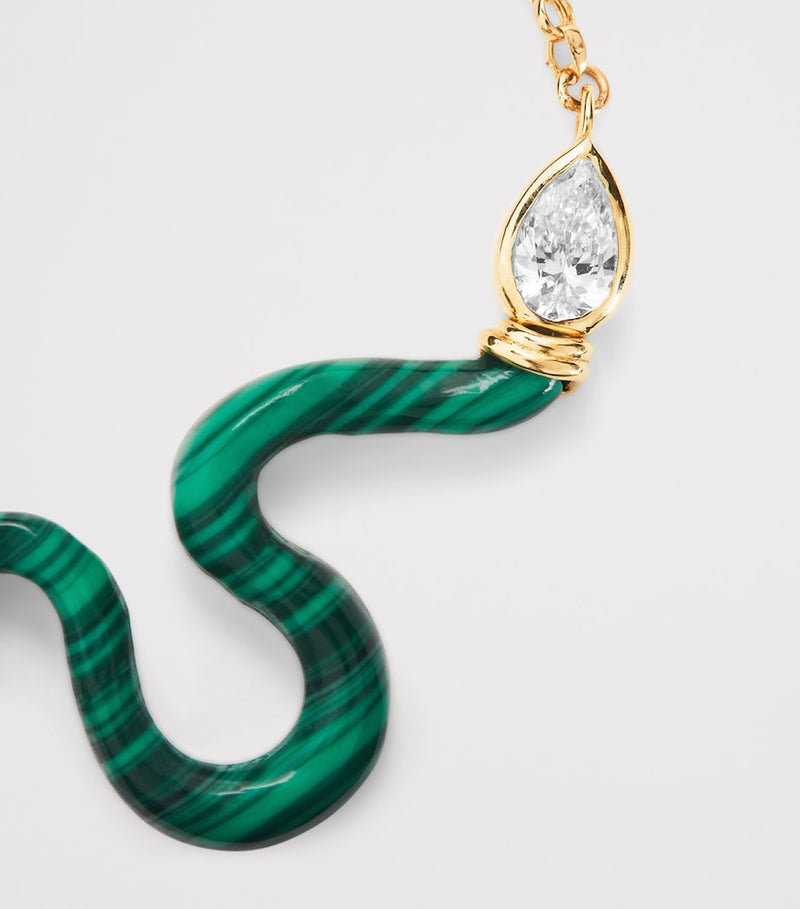L'Atelier Nawbar Boa necklace diamond malachite 40-42cm, imported from the UK