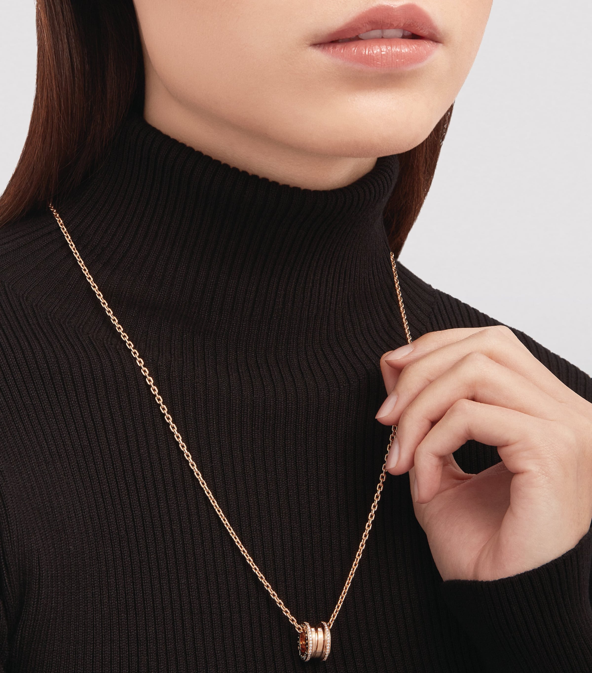 Bvlgari B.zero1 rose gold and diamond necklace, imported from the UK