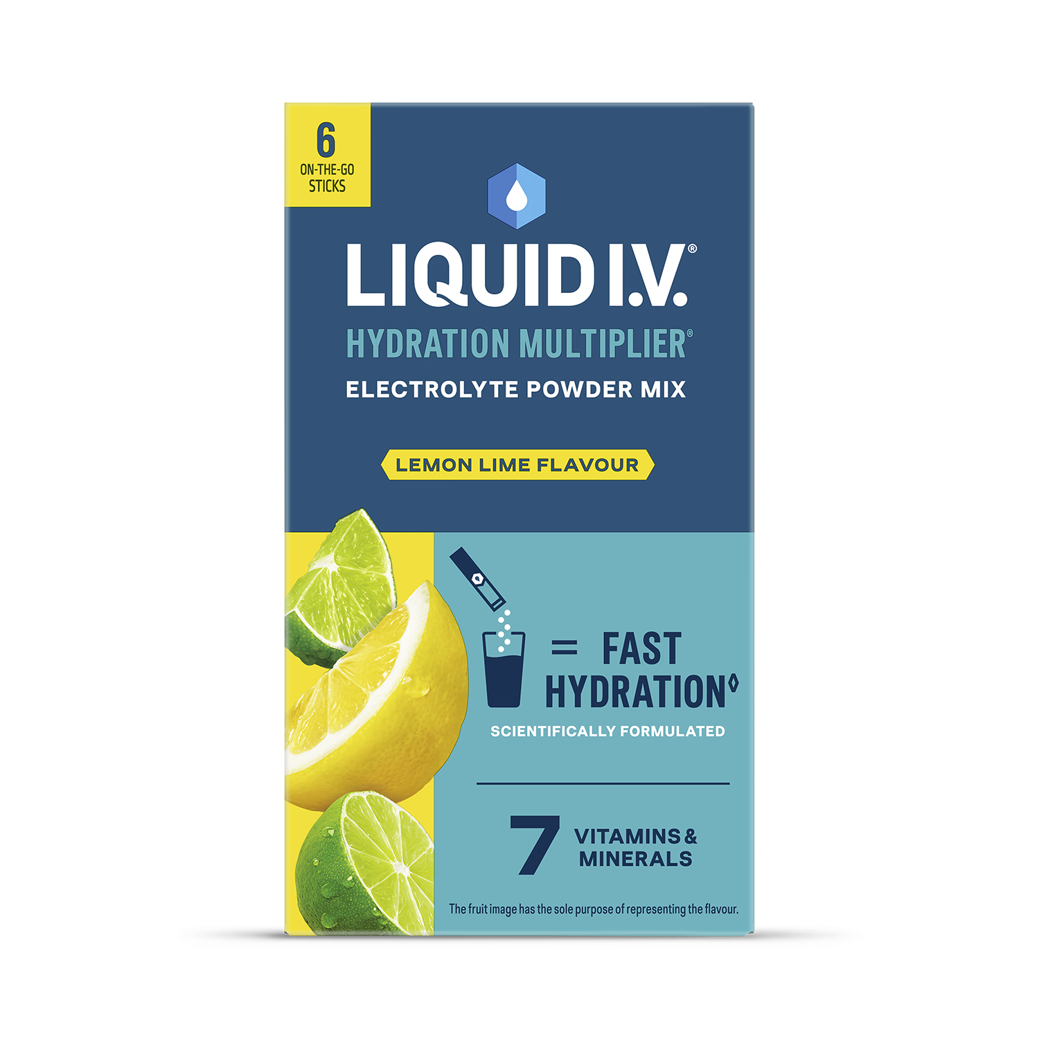 Liquid I.V. lemon lime electrolyte powder sachets, imported from the UK