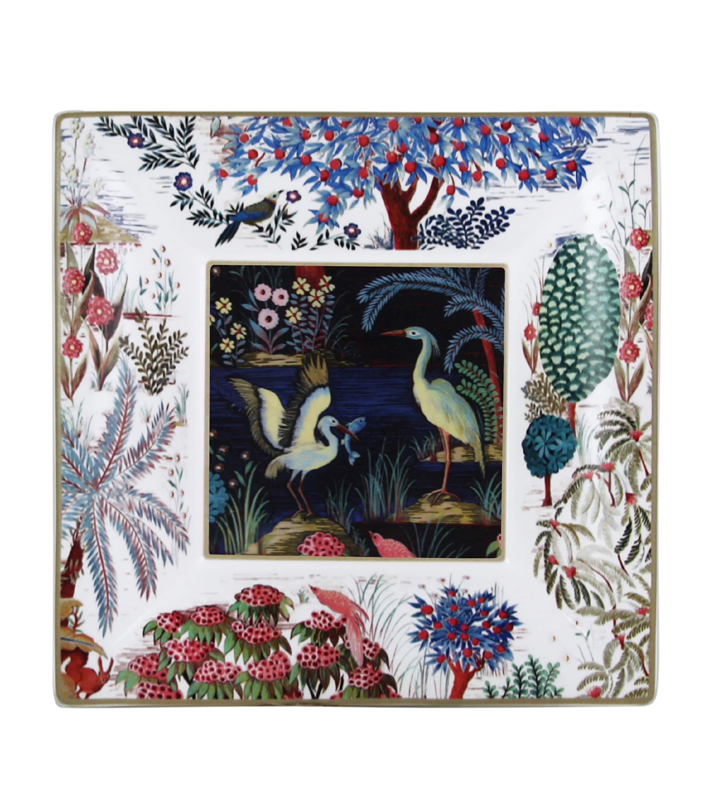Gien large square candy tray with intricate patterning - British product