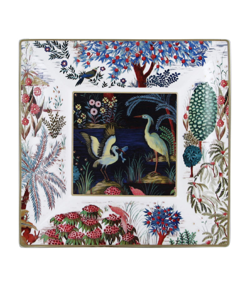 Gien large square candy tray with intricate patterning - British product