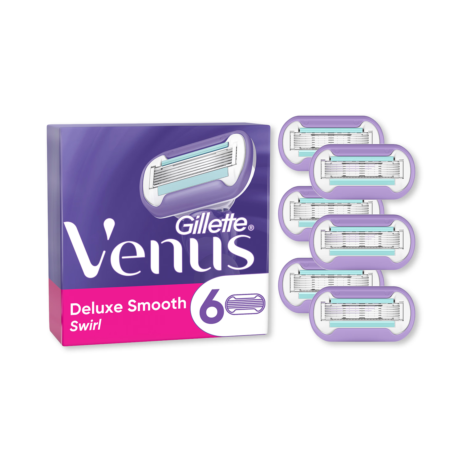 Venus Deluxe Smooth Swirl razor blades refill pack - British product