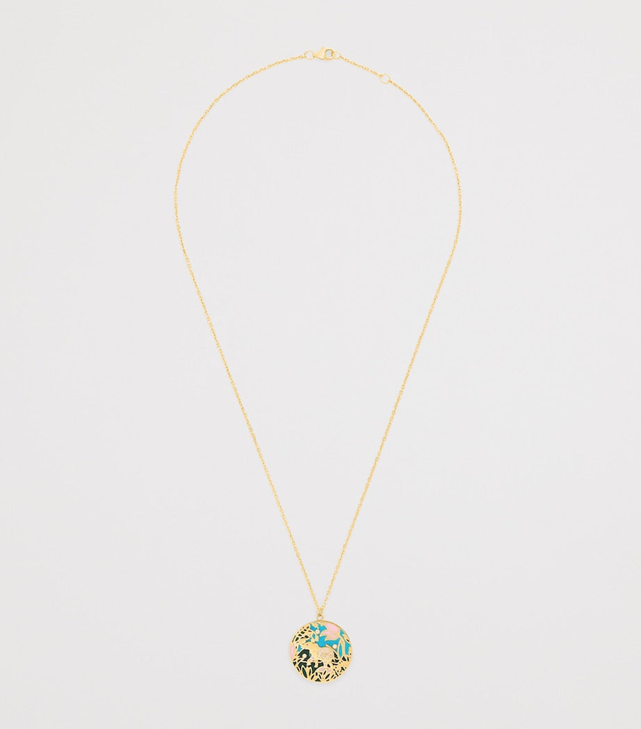 L'Atelier Nawbar gold and diamond elephant pendant necklace (British brand)