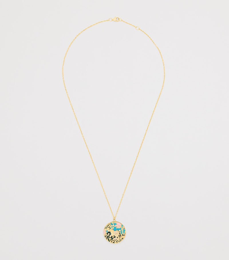 L'Atelier Nawbar gold and diamond elephant pendant necklace (British brand)
