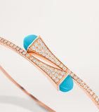 Marli New York Cleo slip-on bracelet with diamonds and turquoise - British product