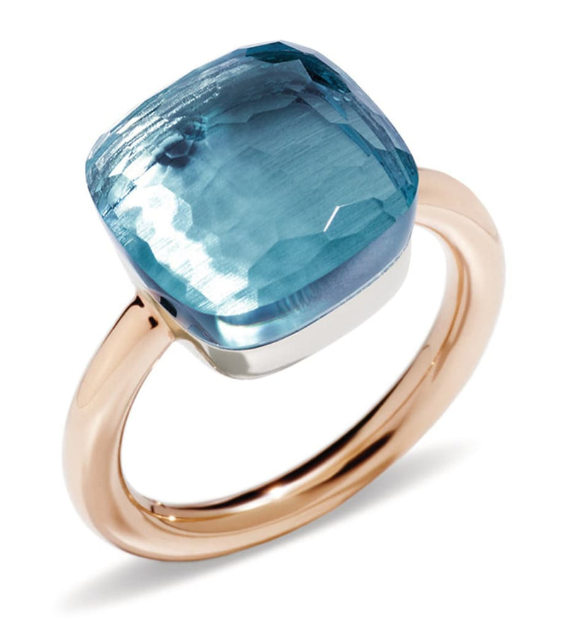 Pomellato Blue Topaz Nudo Classic ring 18kt rose gold - British product