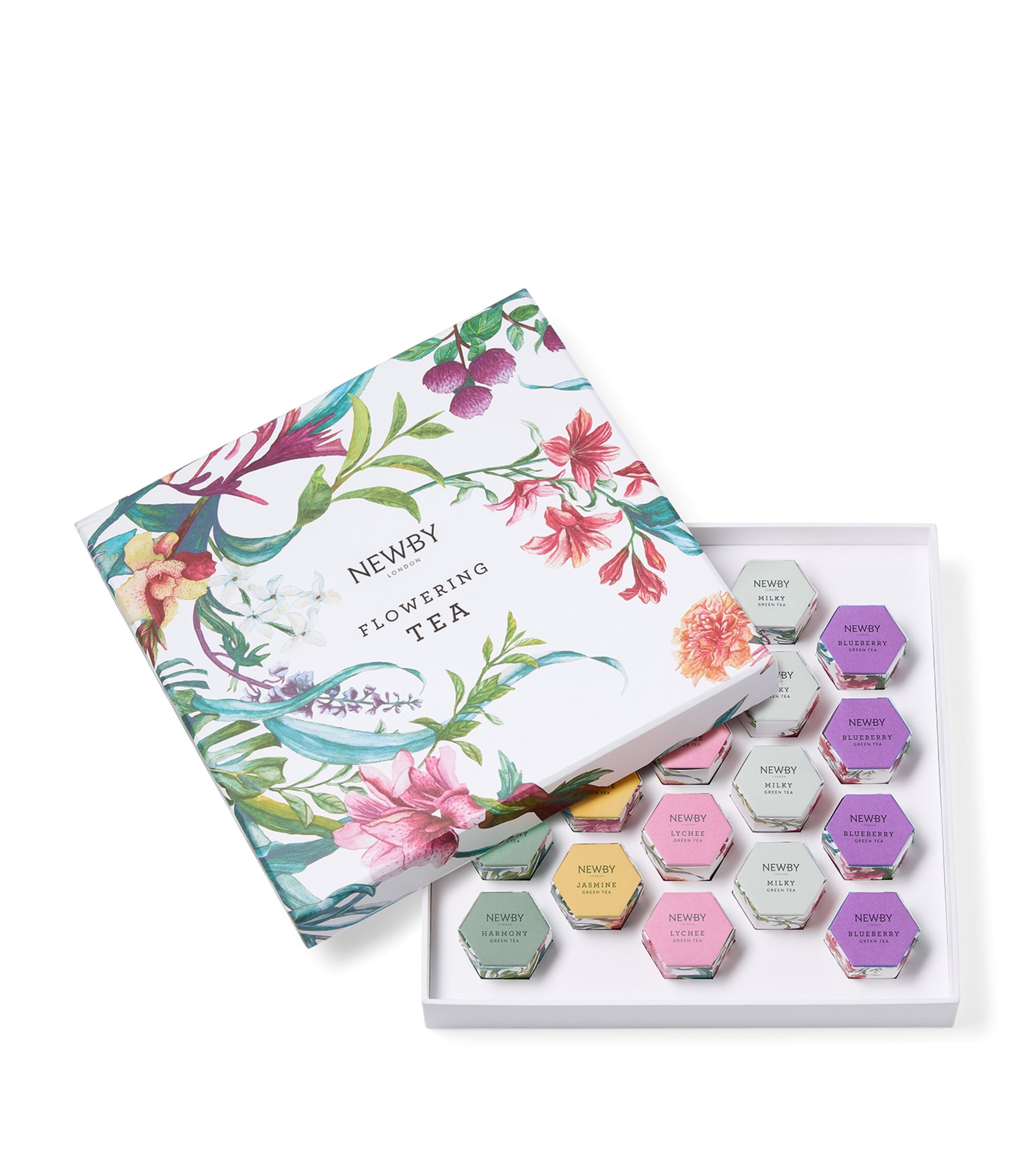 Newby flowering tea set with five blends 110g, imported from the UK