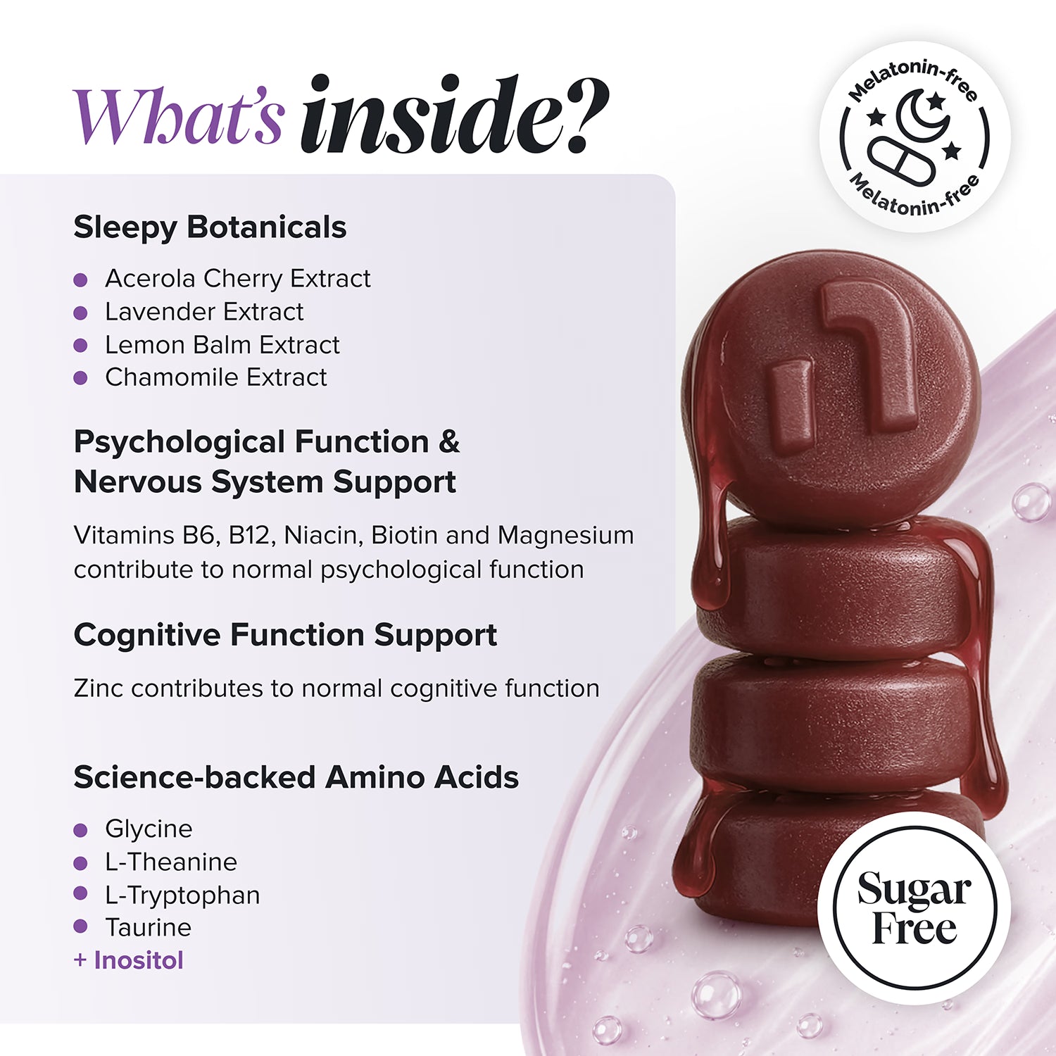 Novomins Night Time Raspberry Gummies 60, imported from the UK