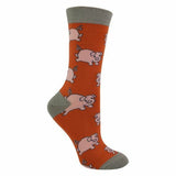 Miss Sparrow Ladies Animal Design Bamboo Socks 4-7 UK GOODS Superdrug Piglet (Orange)  