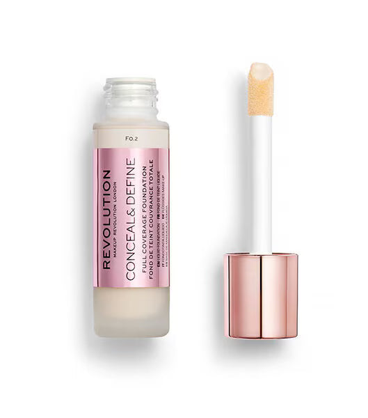 Revolution Conceal Define Foundation F0.2, imported from the UK