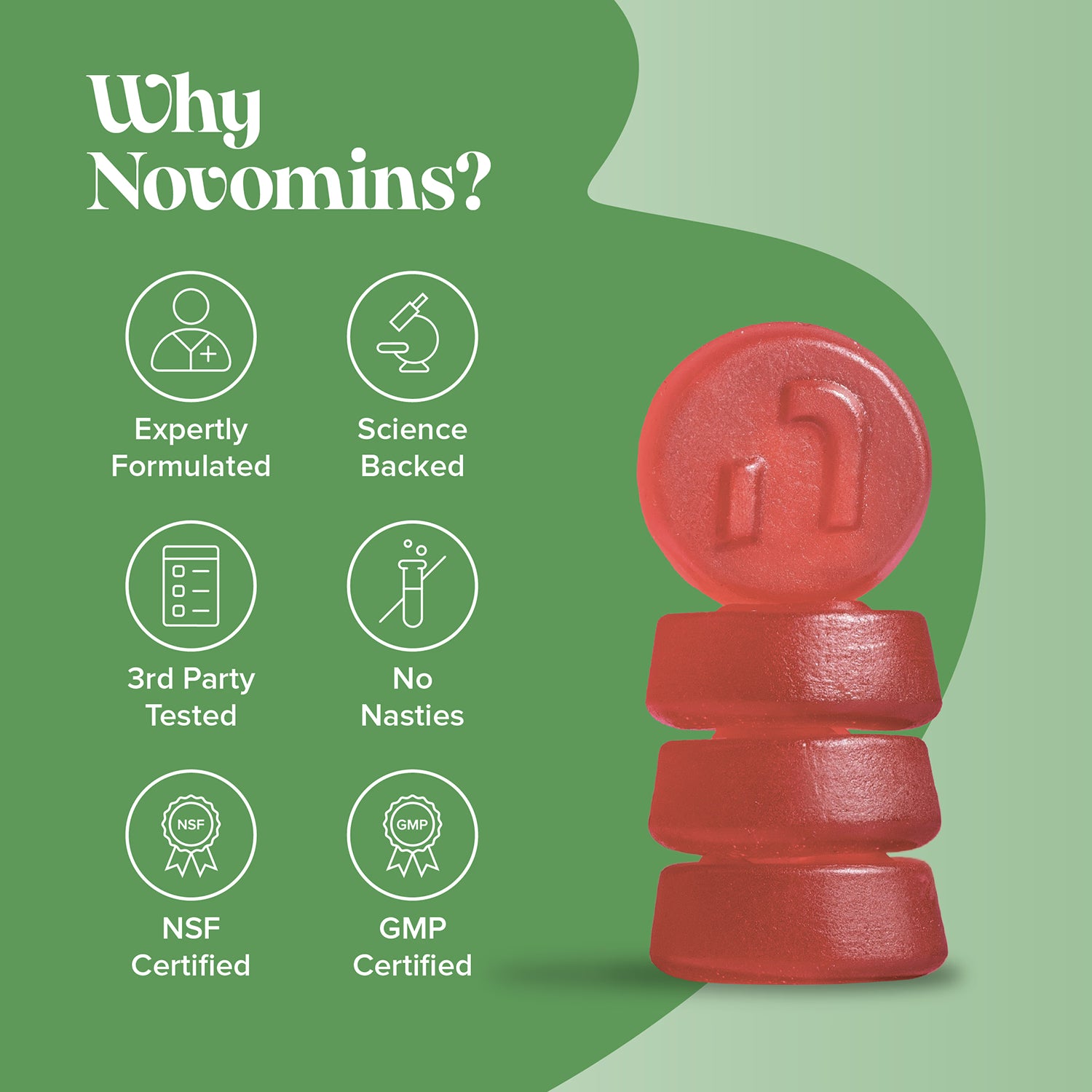Novomins Lion's Mane gummies orange flavoured 60 count, UK version