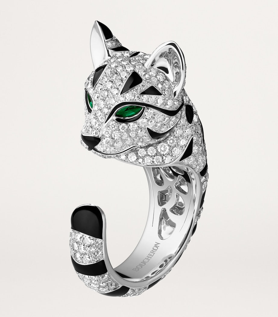 Boucheron leopard cat diamond ring (British brand)