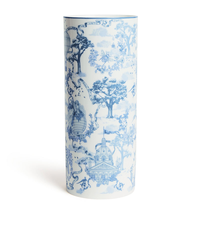 Harrods fine bone china toile vase 28cm, UK version