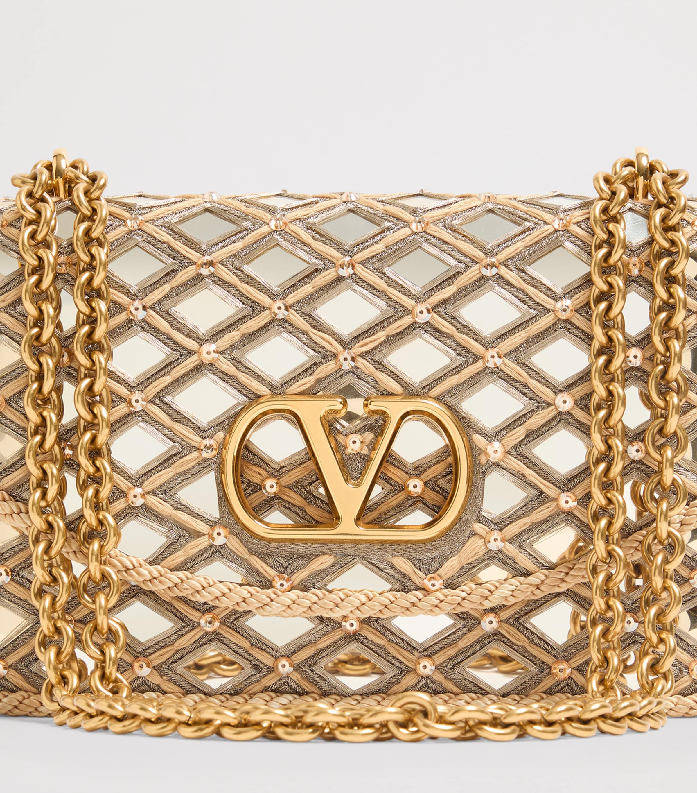 Valentino Garavani Vain shoulder bag with rhinestone embellishments (British brand)
