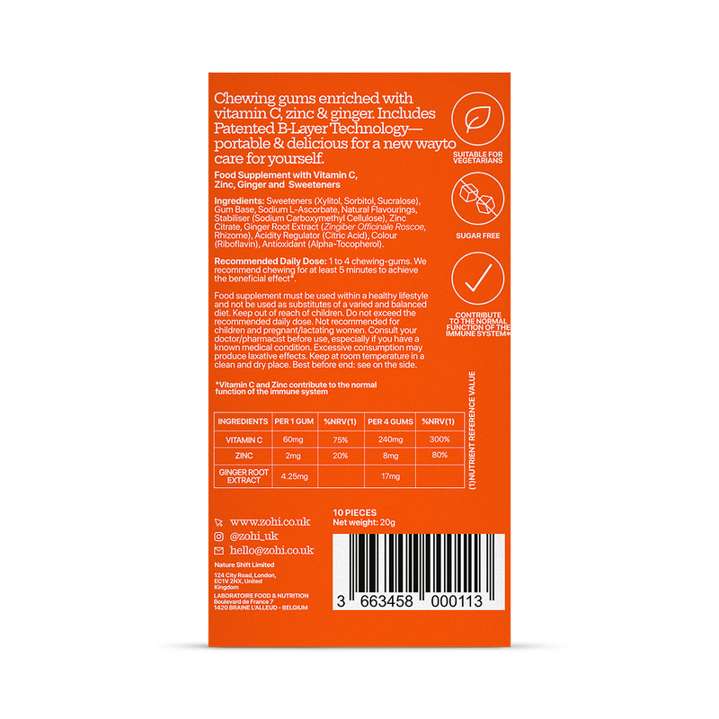 ZÖHI lemon chewing gum 50 mg 10 pack - British product