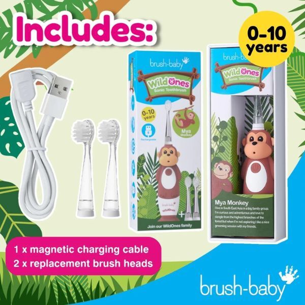 Brush Baby WildOnes-Monkey Toothbrush & Applemint Toothpaste GOODS Superdrug   