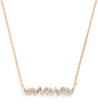Suzanne Kalan rose gold diamond bar necklace, imported from the UK