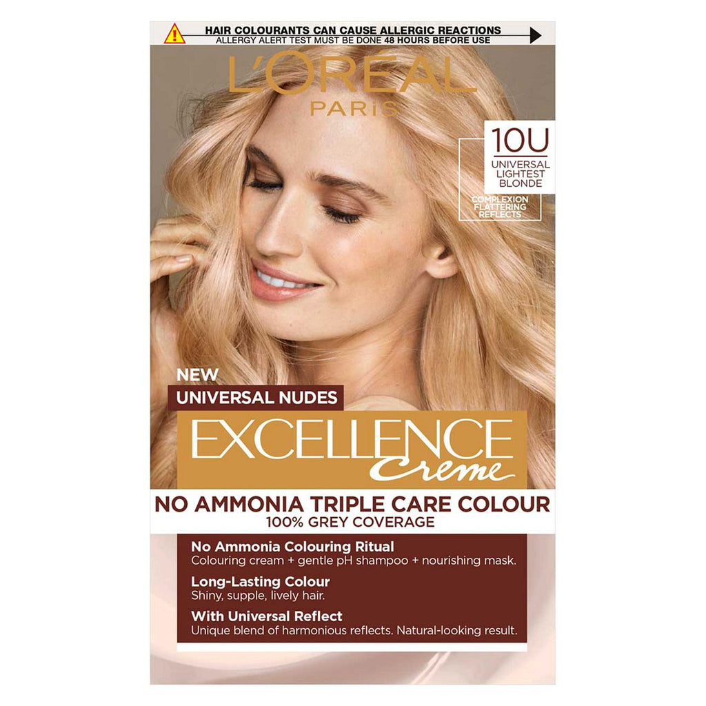 L’Oréal Paris Excellence Crème Universal Nudes Ammonia Free Permanent Hair Dye, 10U Universal Lightest Blonde