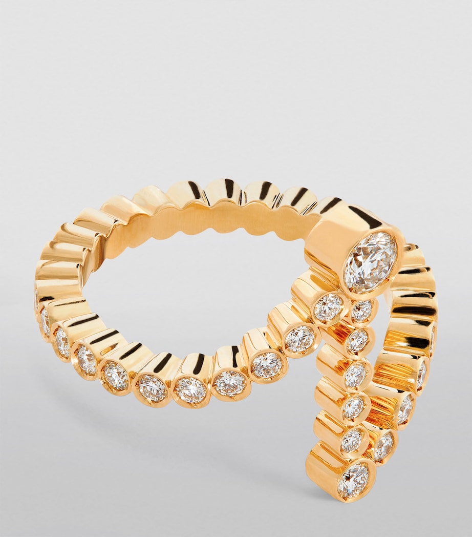 Sophie Bille Brahe gold and diamond 'I' initial ring, UK version
