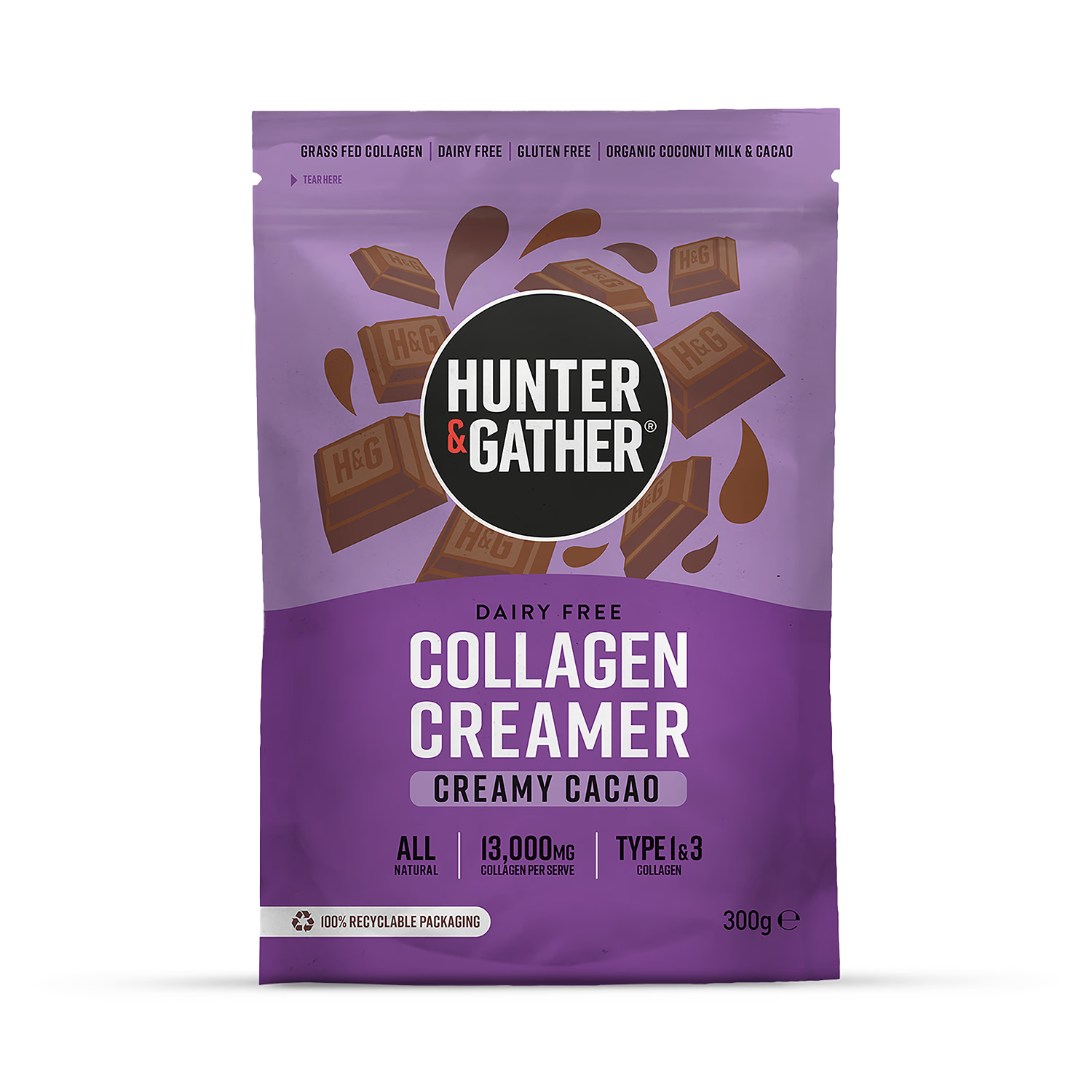 Hunter & Gather collagen creamer cacao 300g - British product