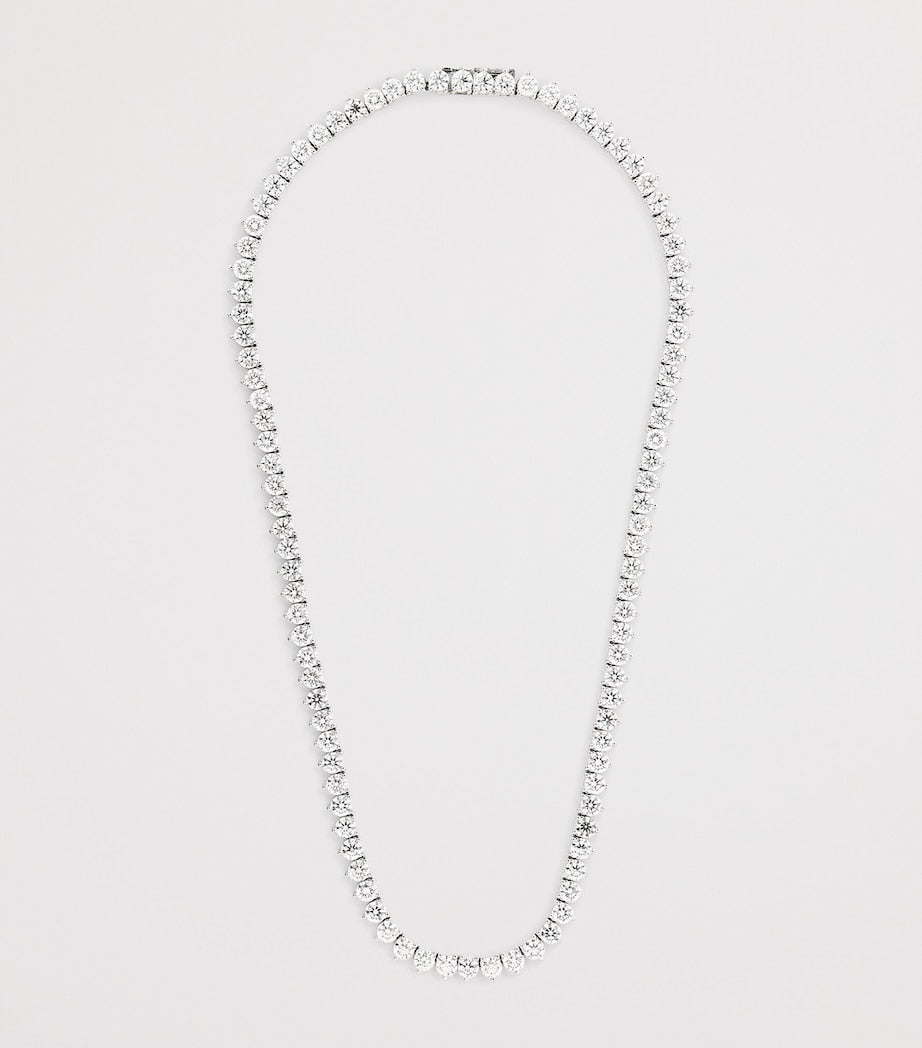 Harrods diamond tennis necklace 37.24ct white gold (British brand)