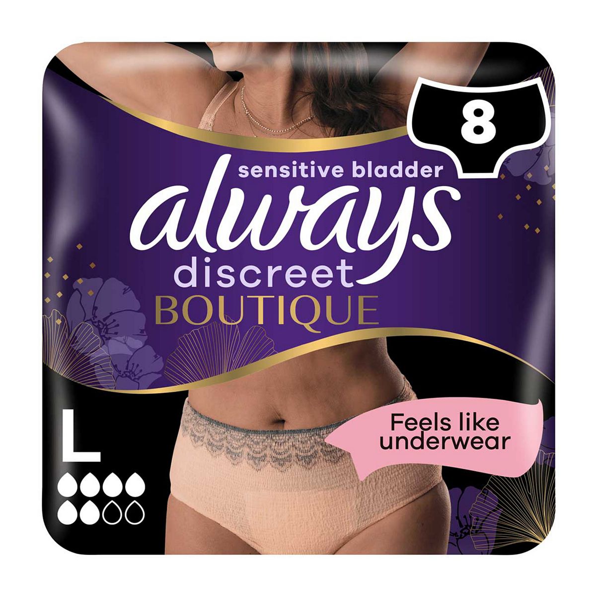 Always Discreet Boutique Incontinence Pants Large X 8 Peach GOODS Boots   