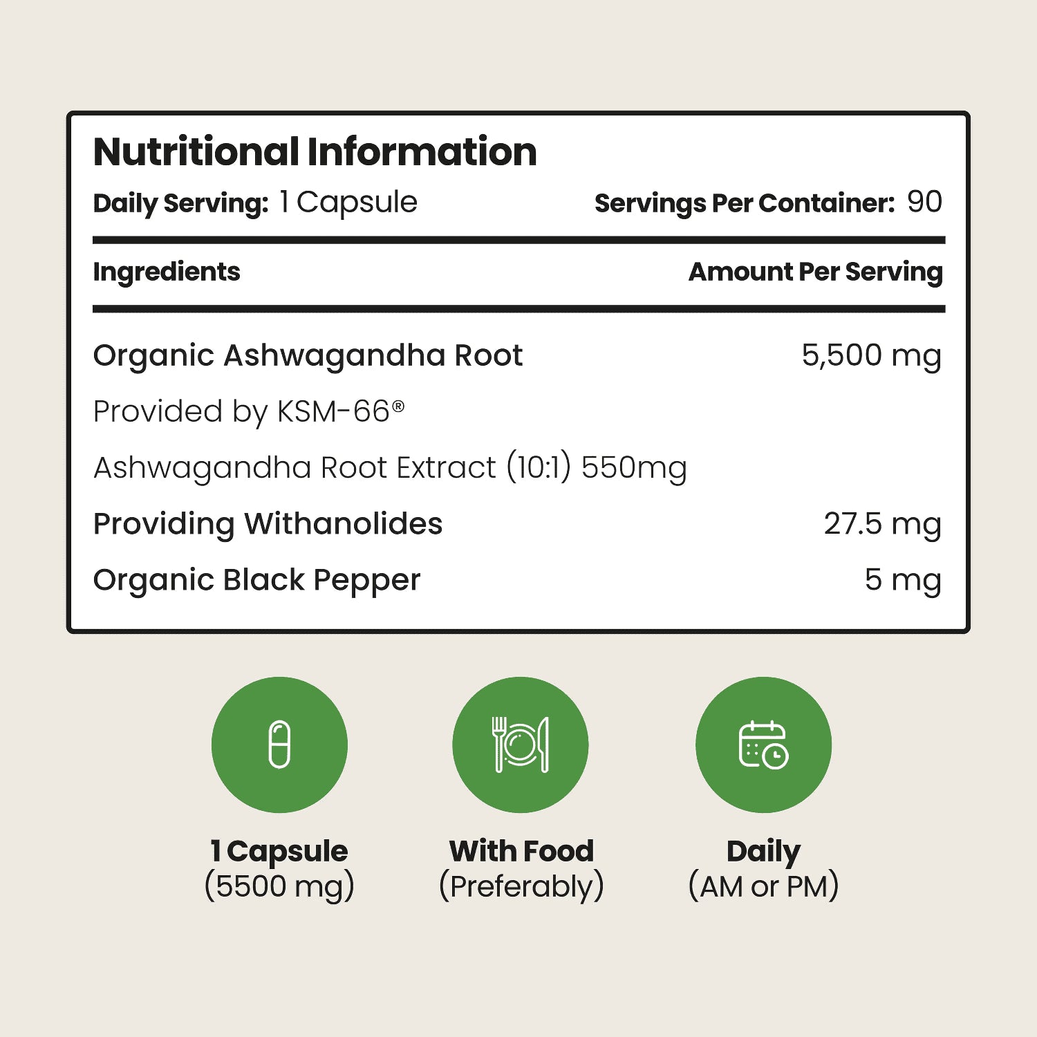 VitaBright Ashwagandha KSM-66 supplement 90 capsules - British product