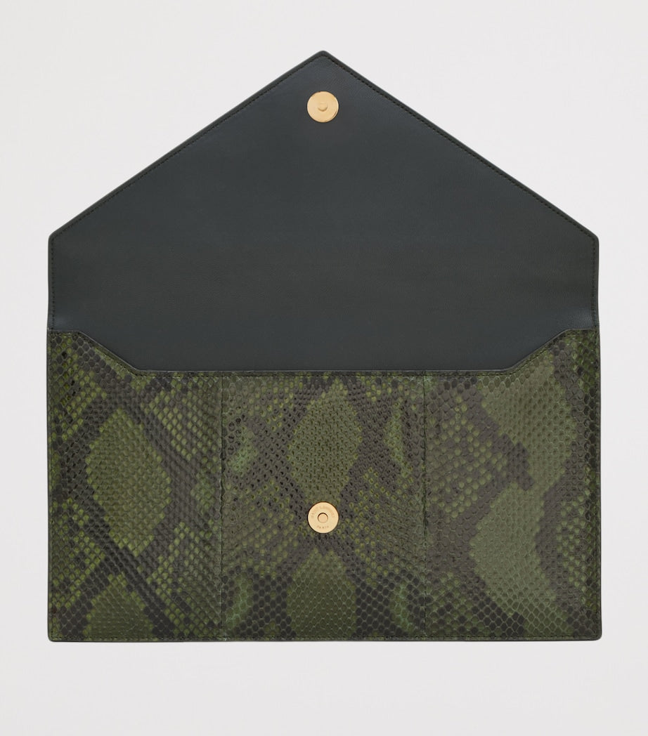 Saint Laurent large envelope Cassandre pouch python skin - British product