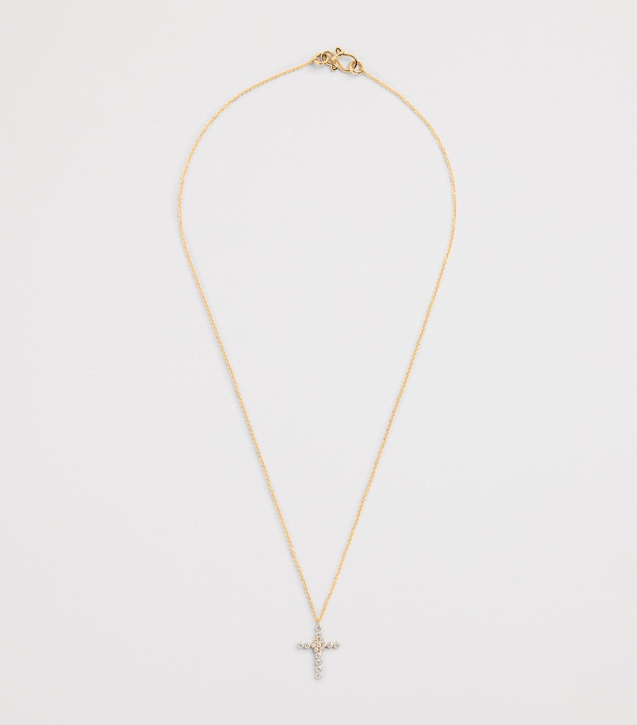 Sophie Bille Brahe yellow gold and diamond Fleur de Belle pendant necklace (British brand)