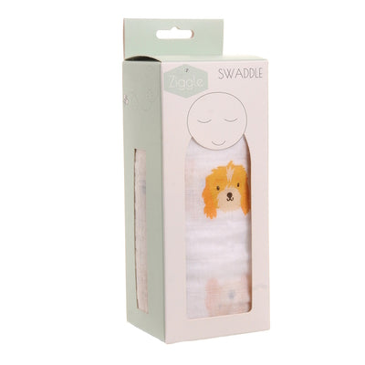 Superdrug Ziggle Cotton Muslin Swaddle Wrap Cockapoo Print 120cm x 120cm- Buy online at McGrocer