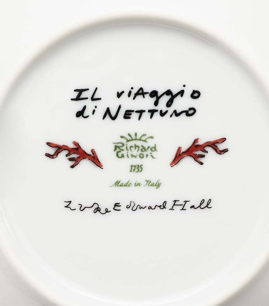 GINORI 1735 Il Viaggio di Nettuno porcelain teacup and saucer set of 2, UK version