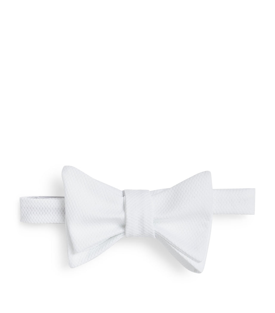 Ralph Lauren all-white cotton piqué bow tie (British brand)