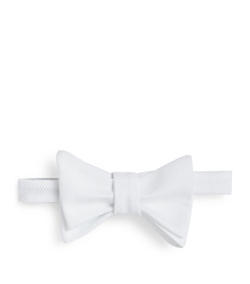 Ralph Lauren all-white cotton piqué bow tie (British brand)